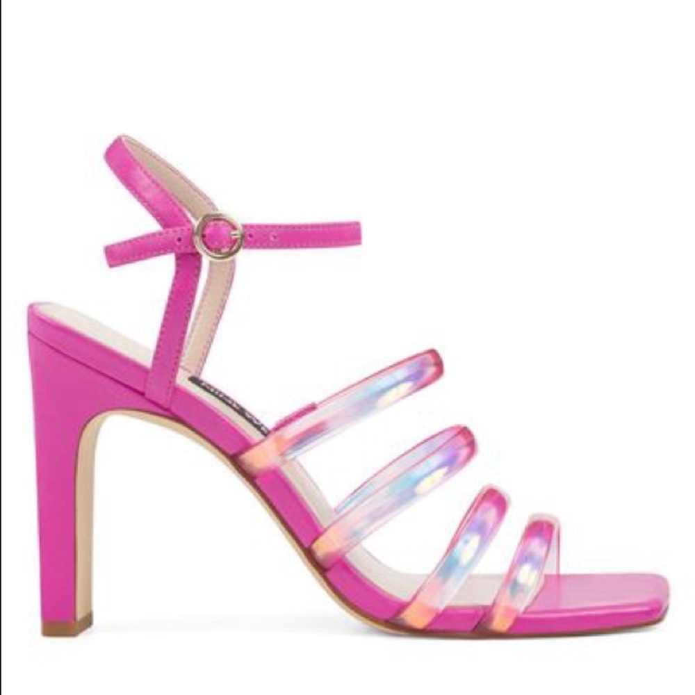 Nine West Laxian Strappy Sandals in Pink Leather